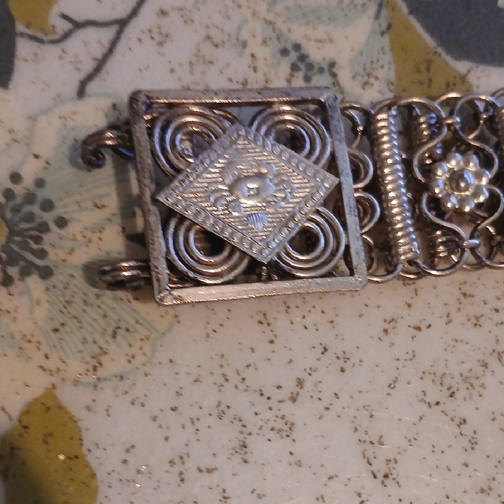 Rare Straits Chinese Peranakan Baba Nyonya  Silver Crab Zodiac Belt